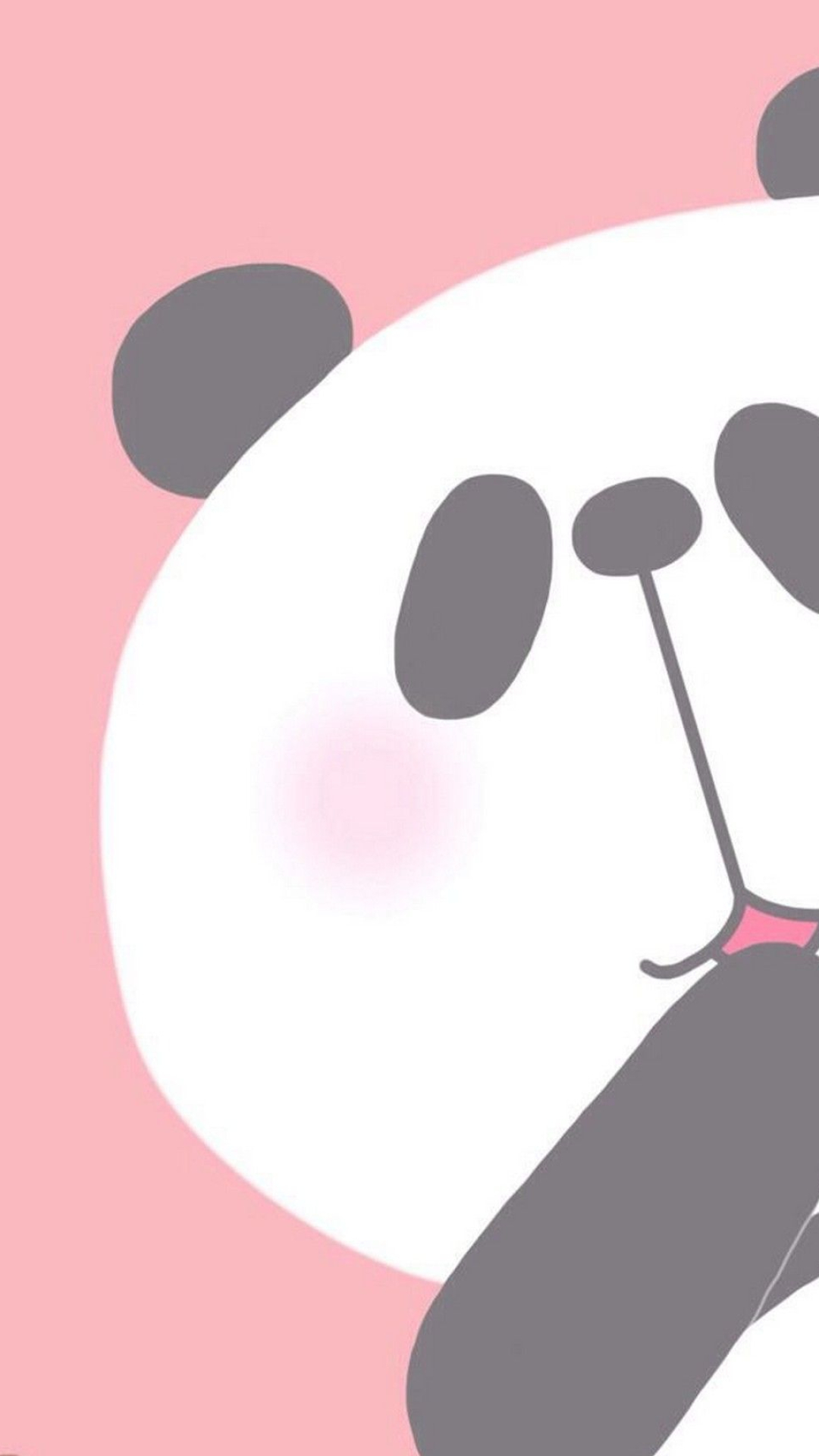 Cute wallpaper of a panda on a pink background - Panda