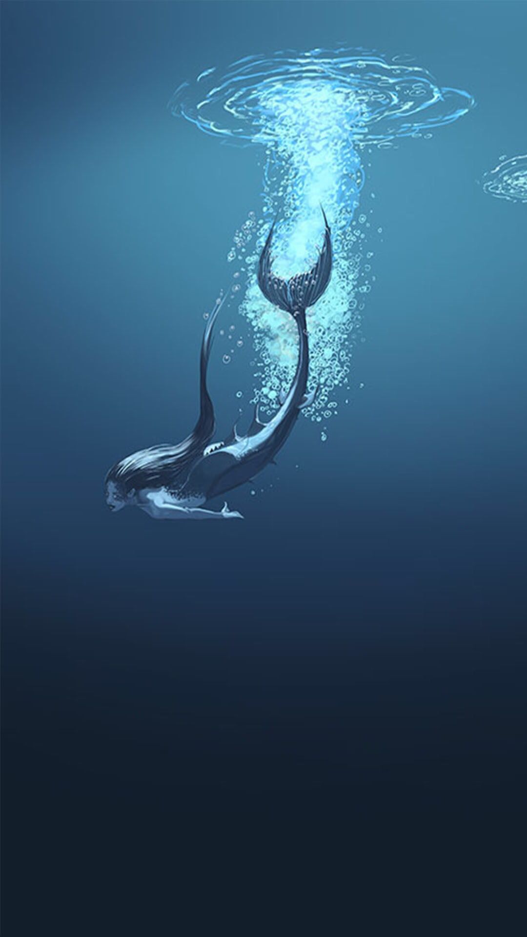 A whale is swimming in the ocean - Mermaid