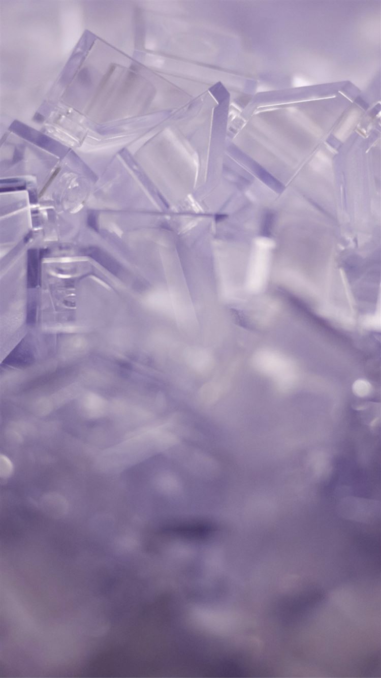 A pile of ice cubes on a purple background - 3D