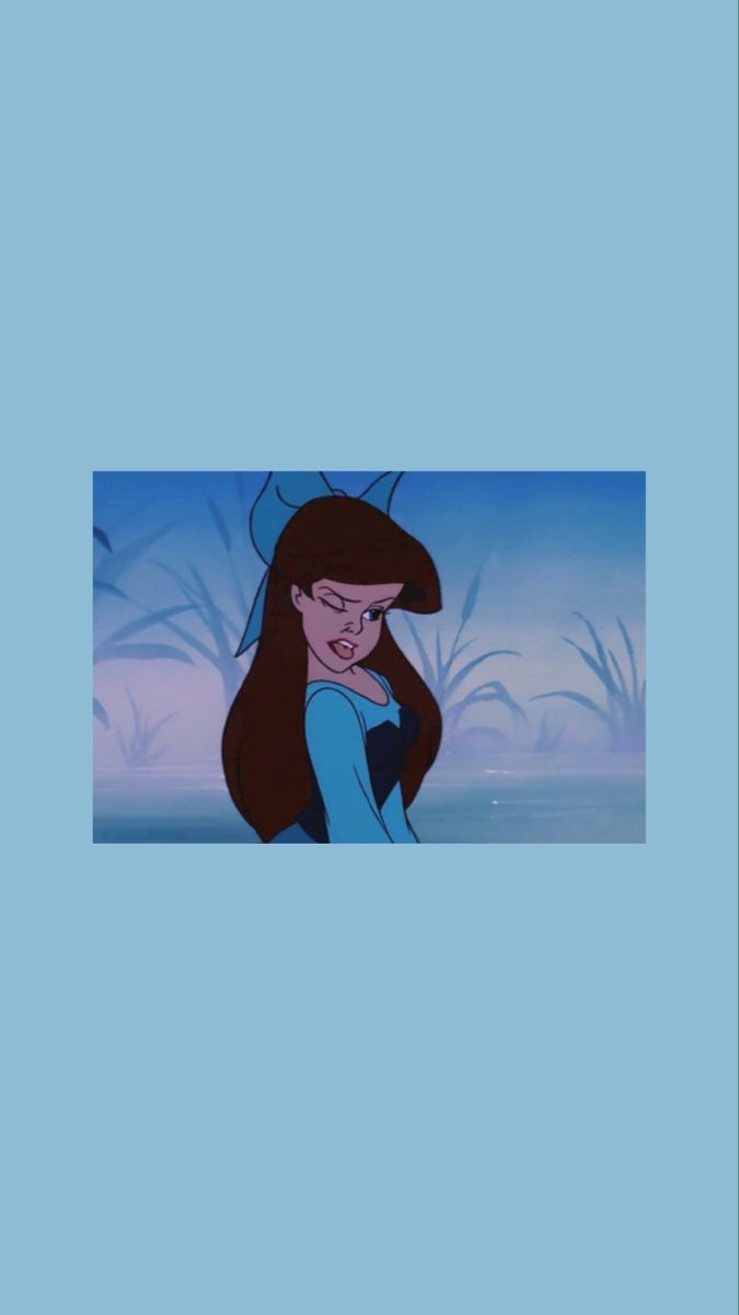 Aesthetic wallpaper of a Disney character with a blue background - Mermaid