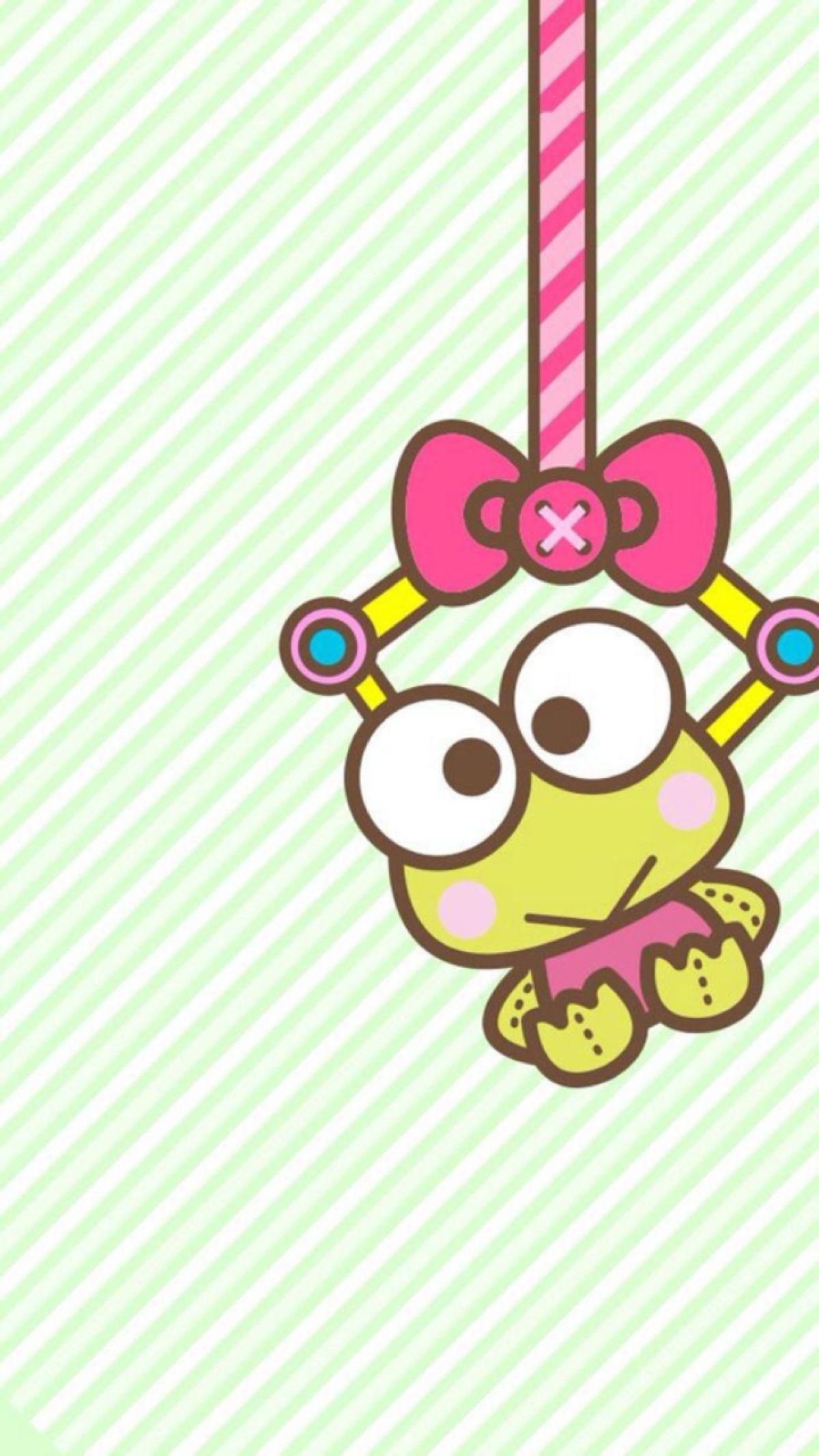 A cute little frog hanging from the ceiling - Keroppi