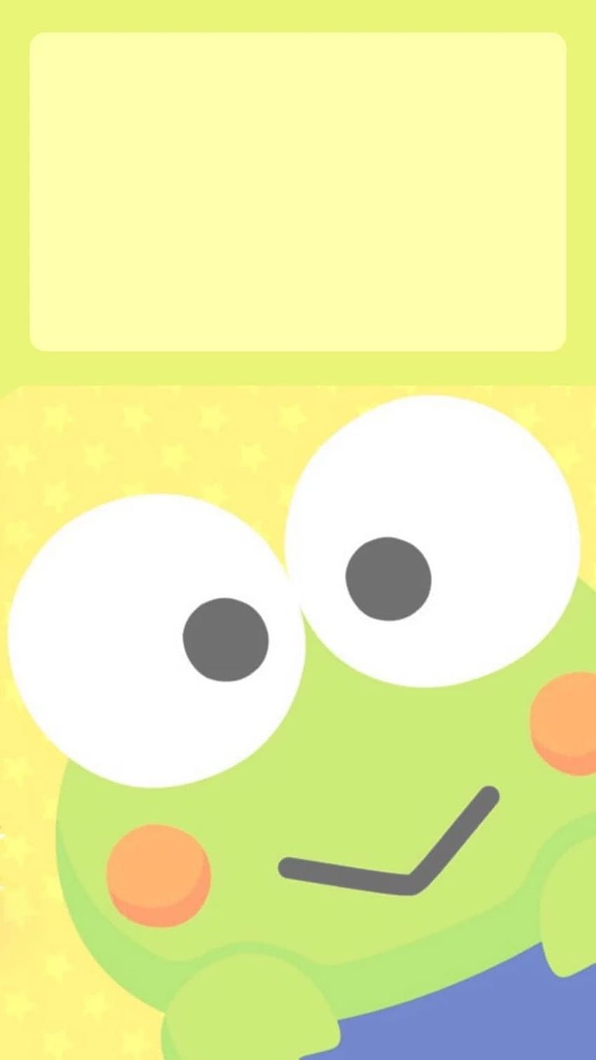 IPhone wallpaper of a green frog with a yellow background - Keroppi
