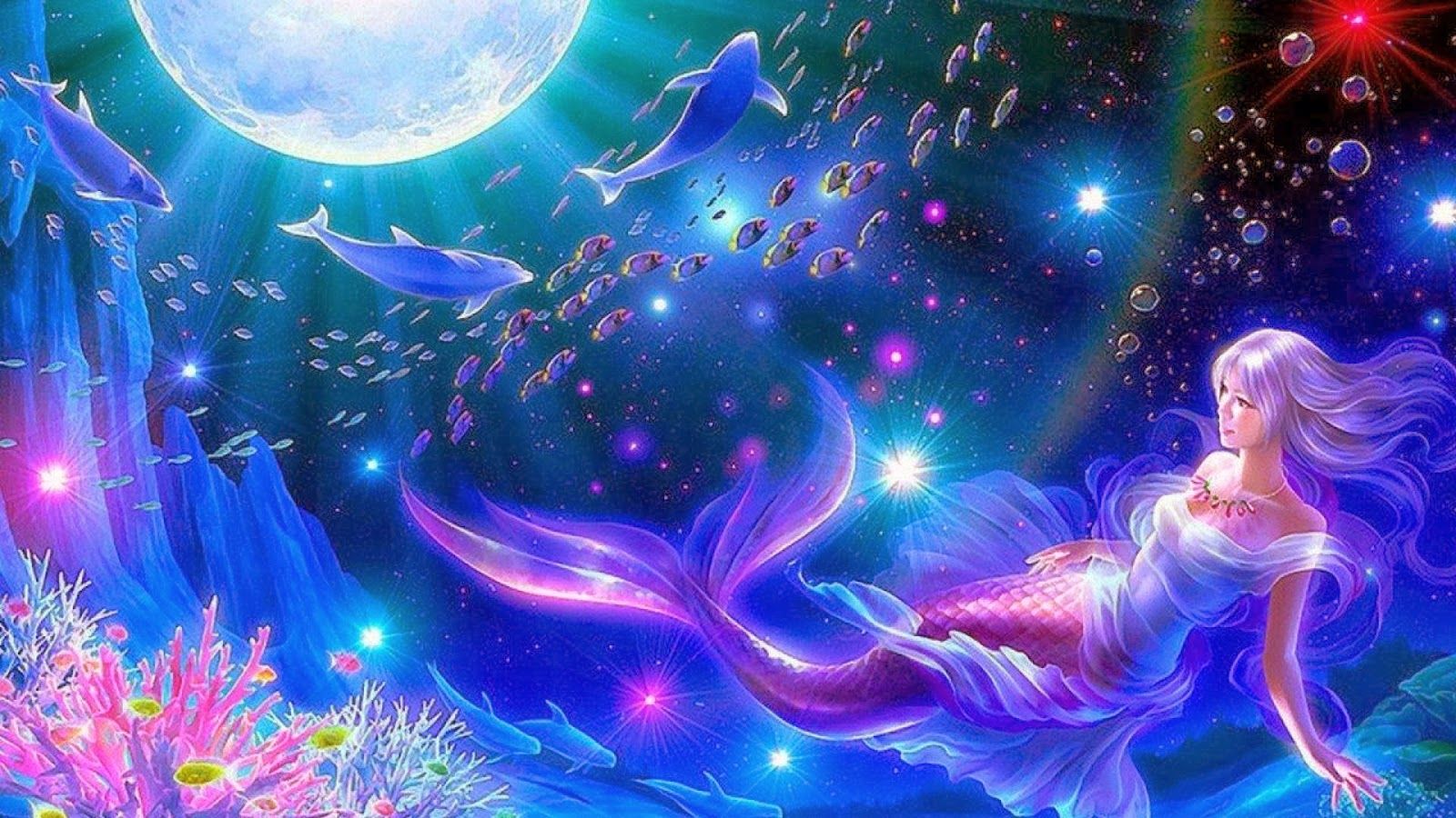Mermaid wallpaper with a beautiful mermaid in the sea - Mermaid