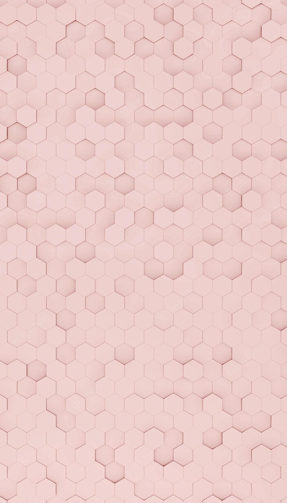 Premium Photo. Abstract hexagonal pink background for display of makeup products 3D rendering
