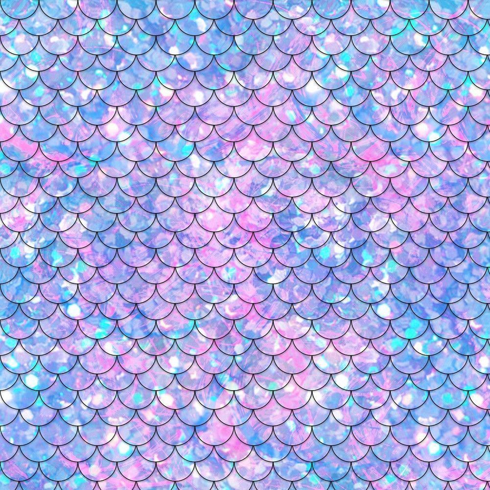 A pattern of iridescent mermaid scales in blue and purple - Mermaid