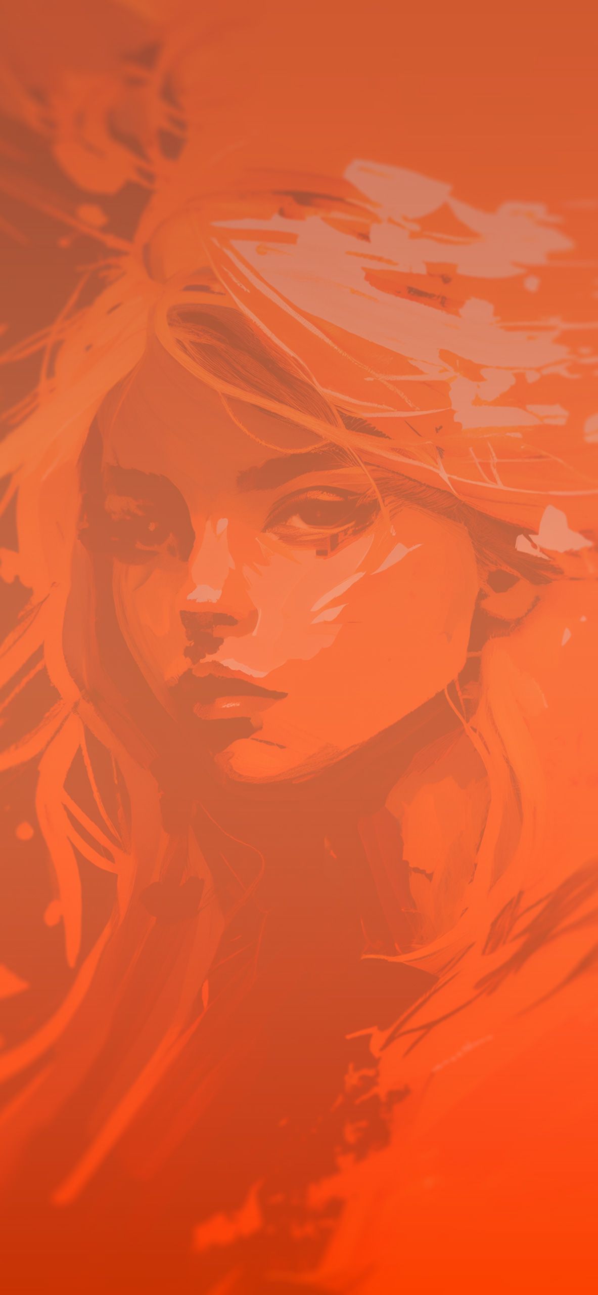 1242x2688] wallpaper android, portrait, orange, abstract, painting - Orange
