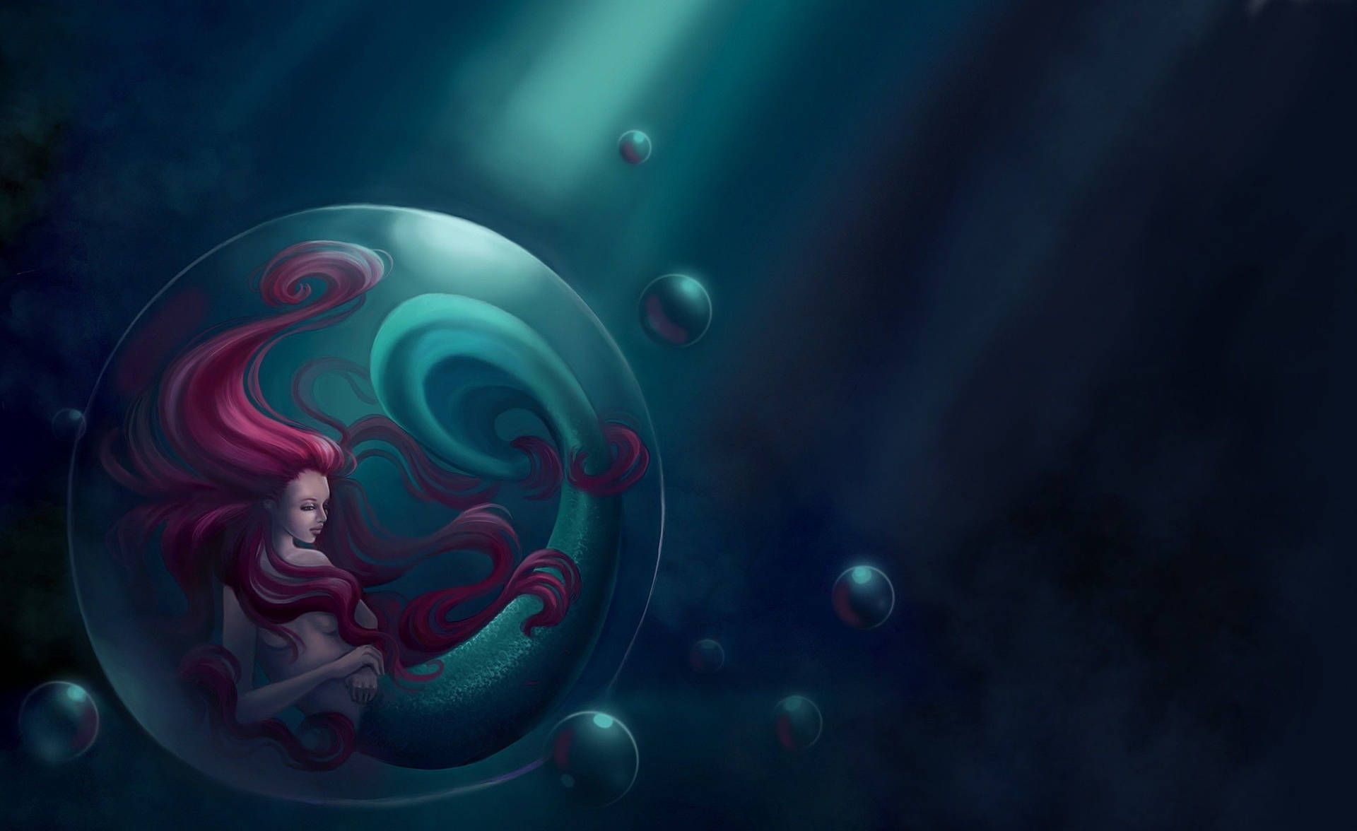 Mermaid in a bubble wallpaper - Mermaid
