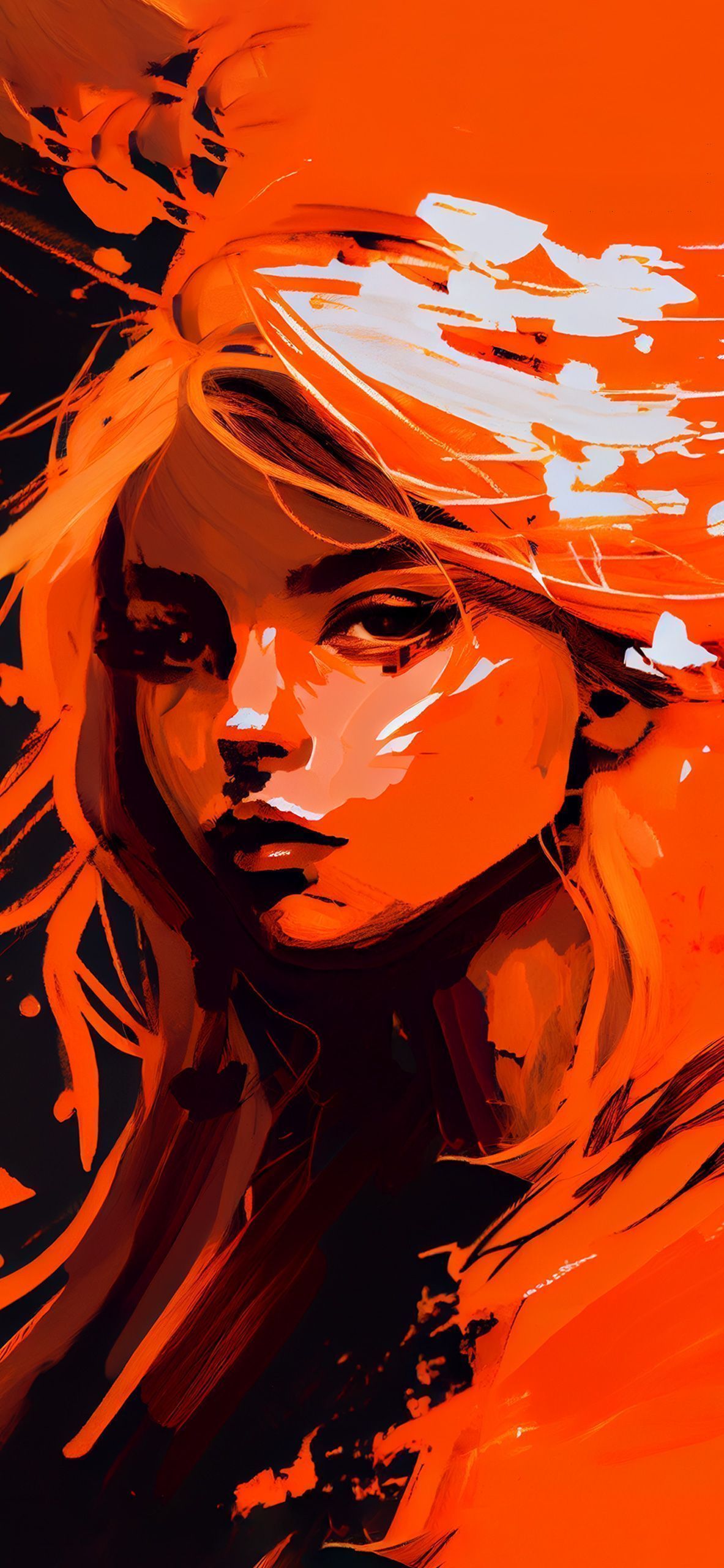 A painting of an orange haired woman - Orange
