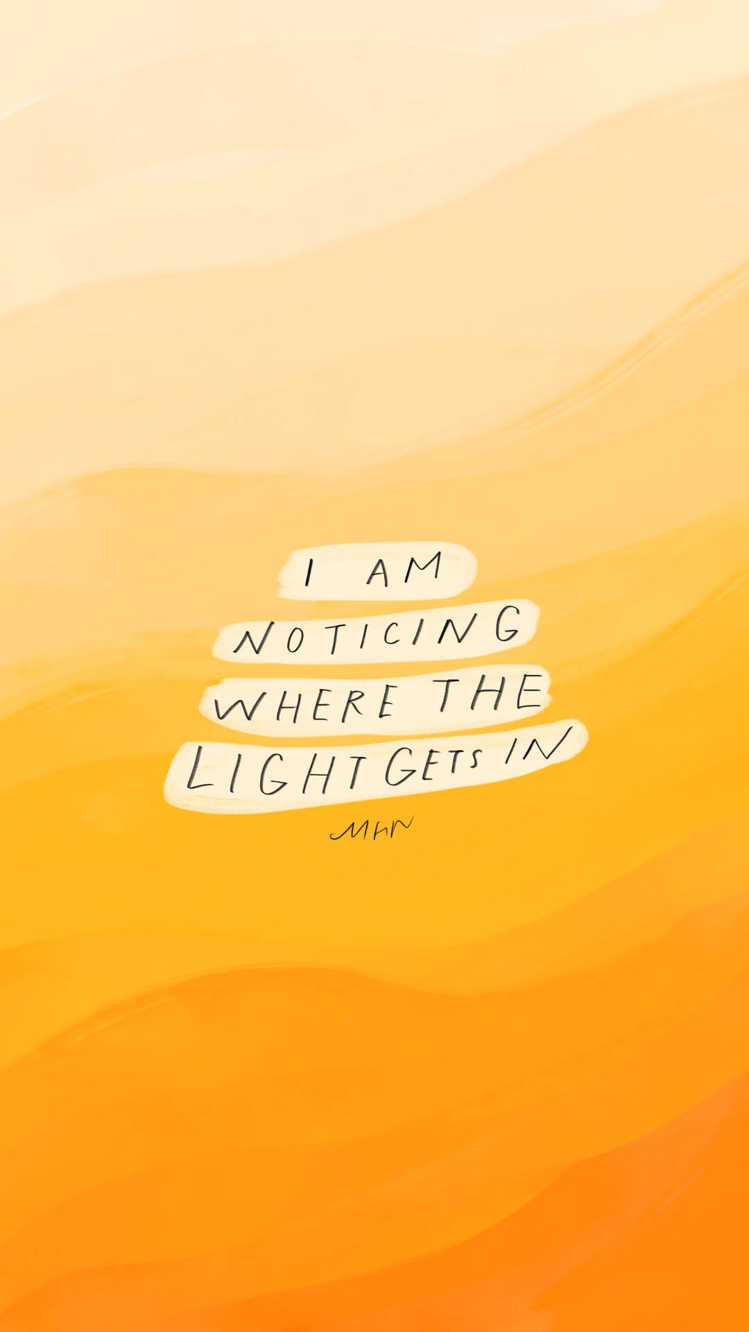 A quote that says i am noticing where the light is in - Light yellow