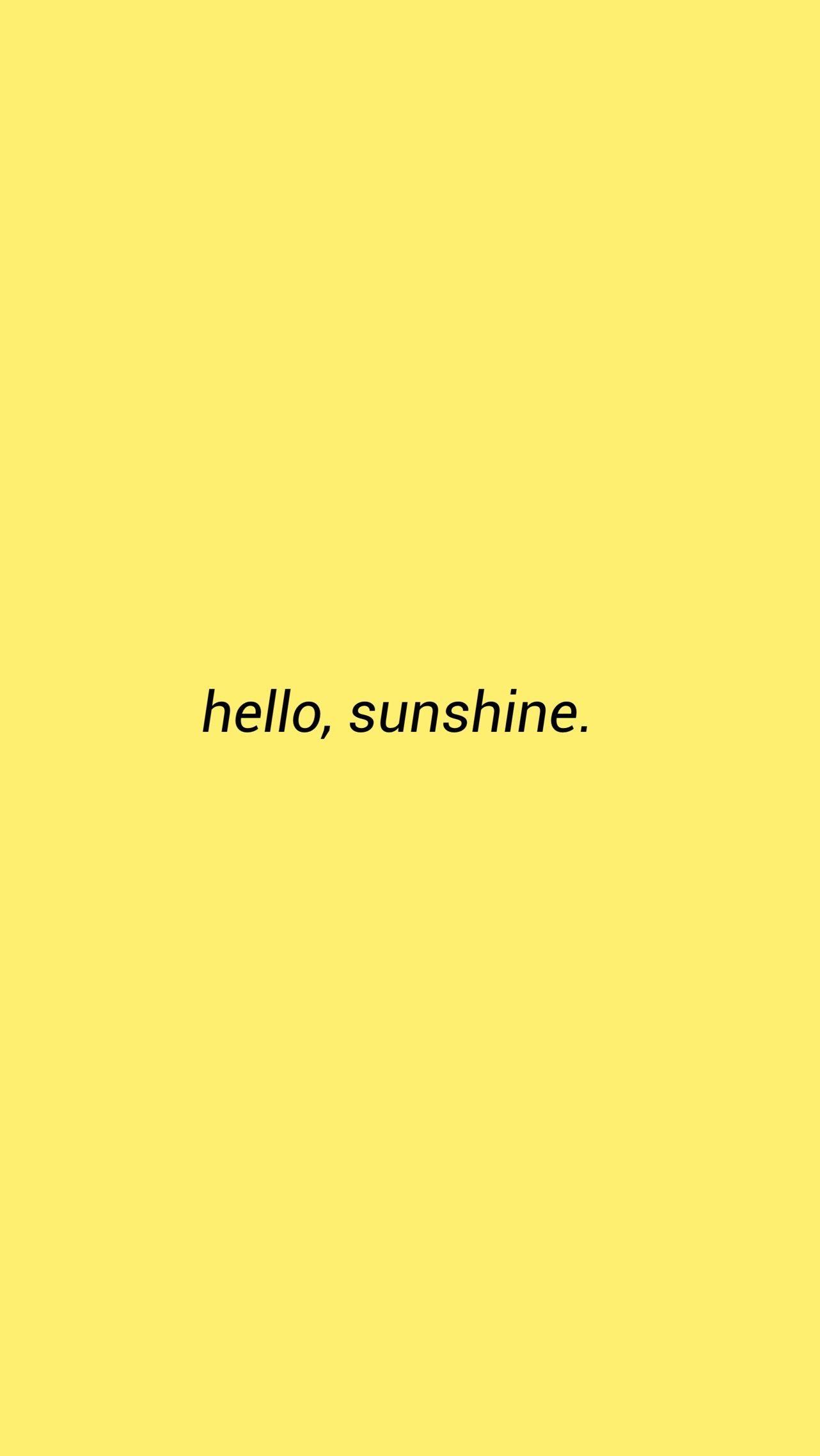 Hello sunshine wallpaper - Light yellow