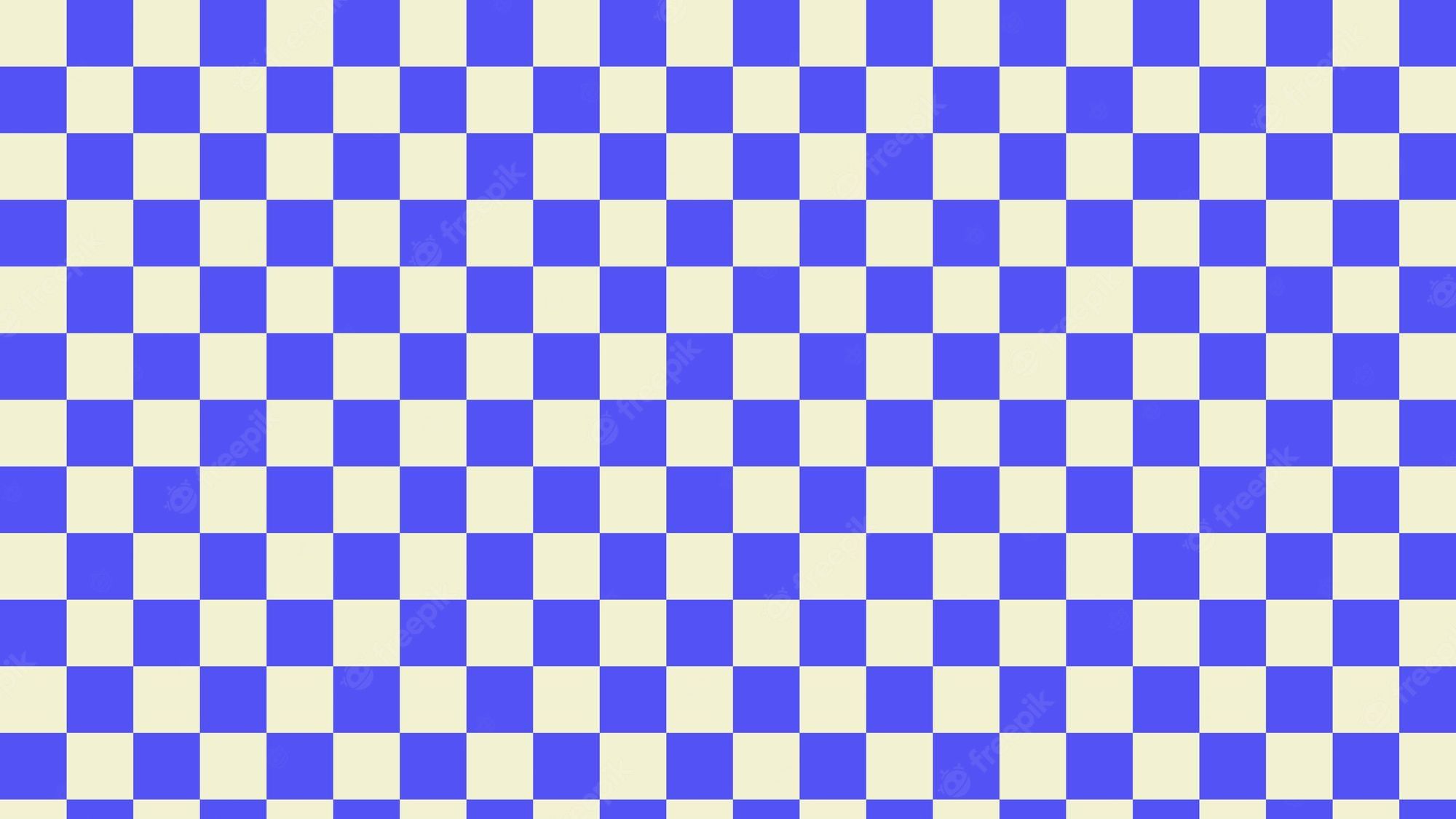 Premium Vector. Aesthetic small yellow and blue checkerboard gingham checkers wallpaper illustration perfect for wallpaper backdrop postcard background banner