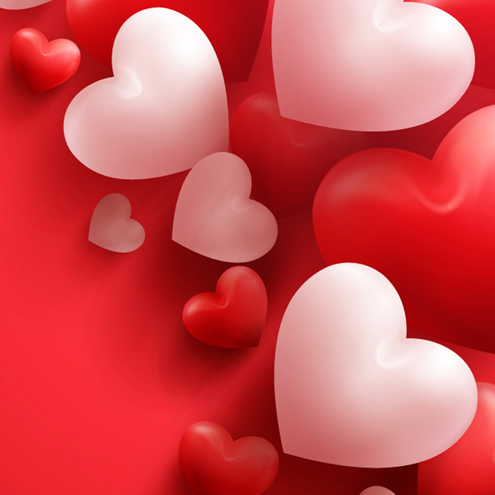 A background of red and white hearts. - Valentine's Day