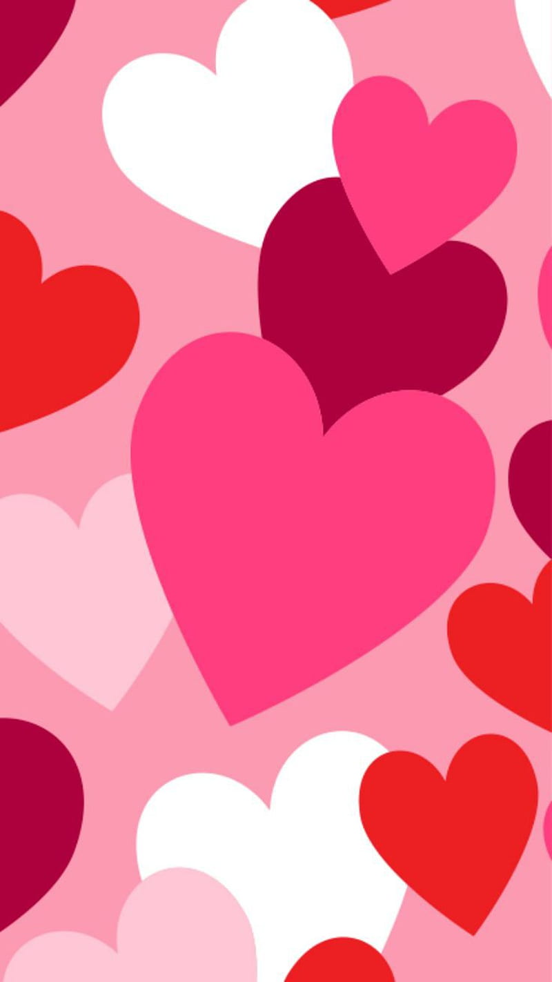 A pink and white heart pattern on the background - Valentine's Day
