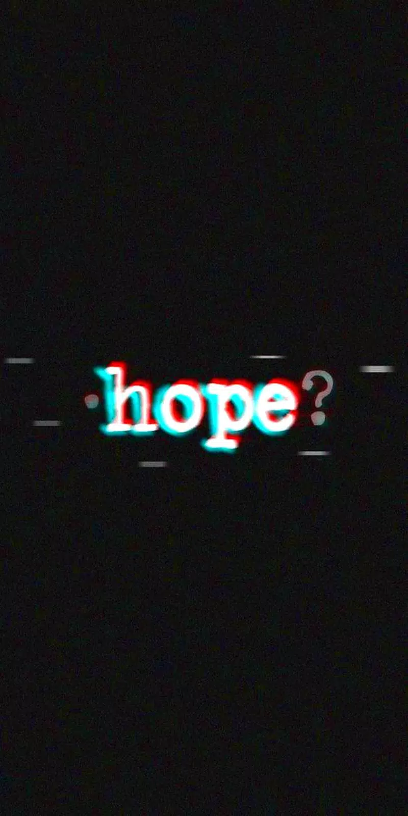 Black background with the word hope in red and blue - Emo