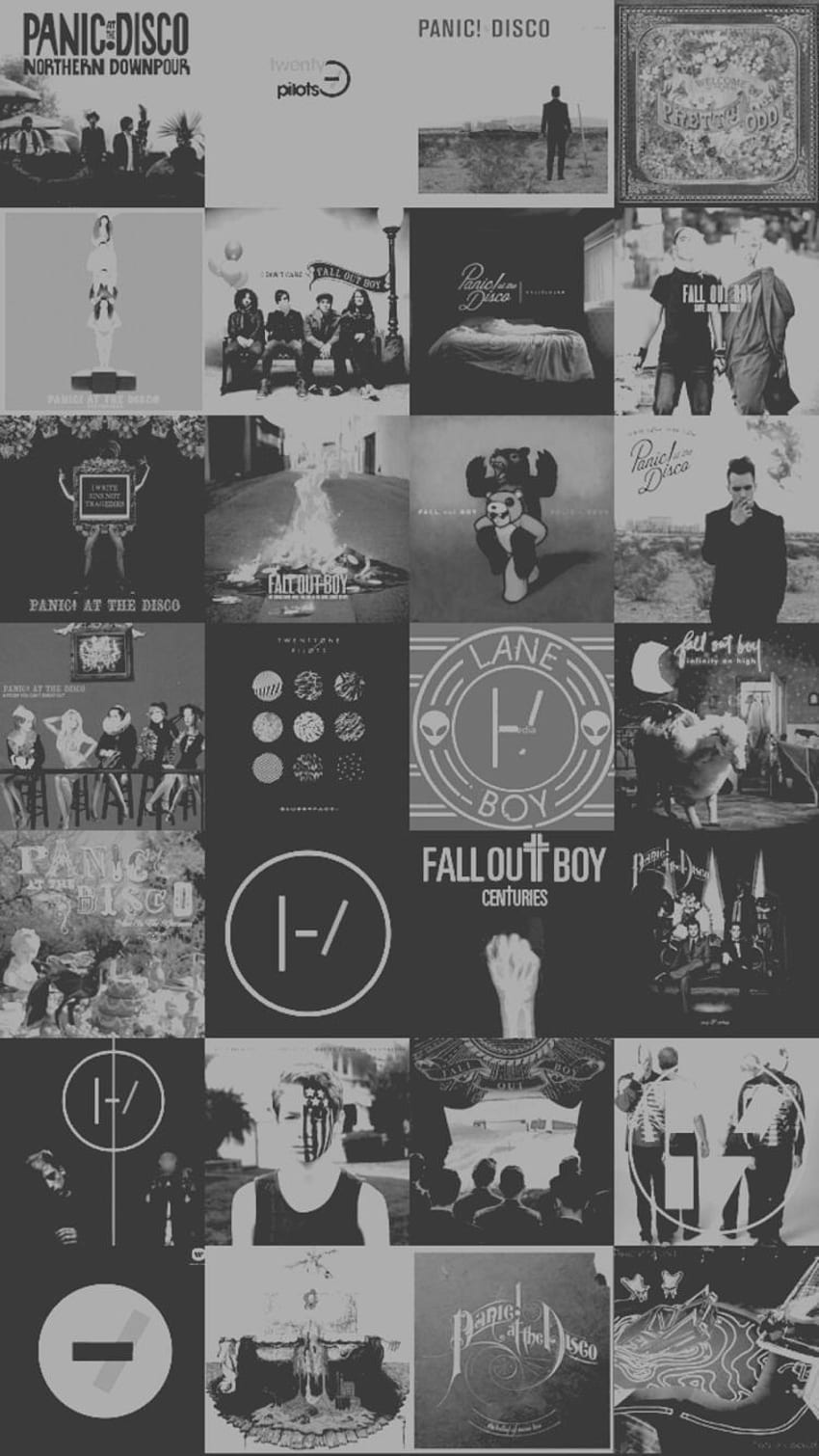 A black and white Panic! At The Disco wallpaper I made - Emo, punk