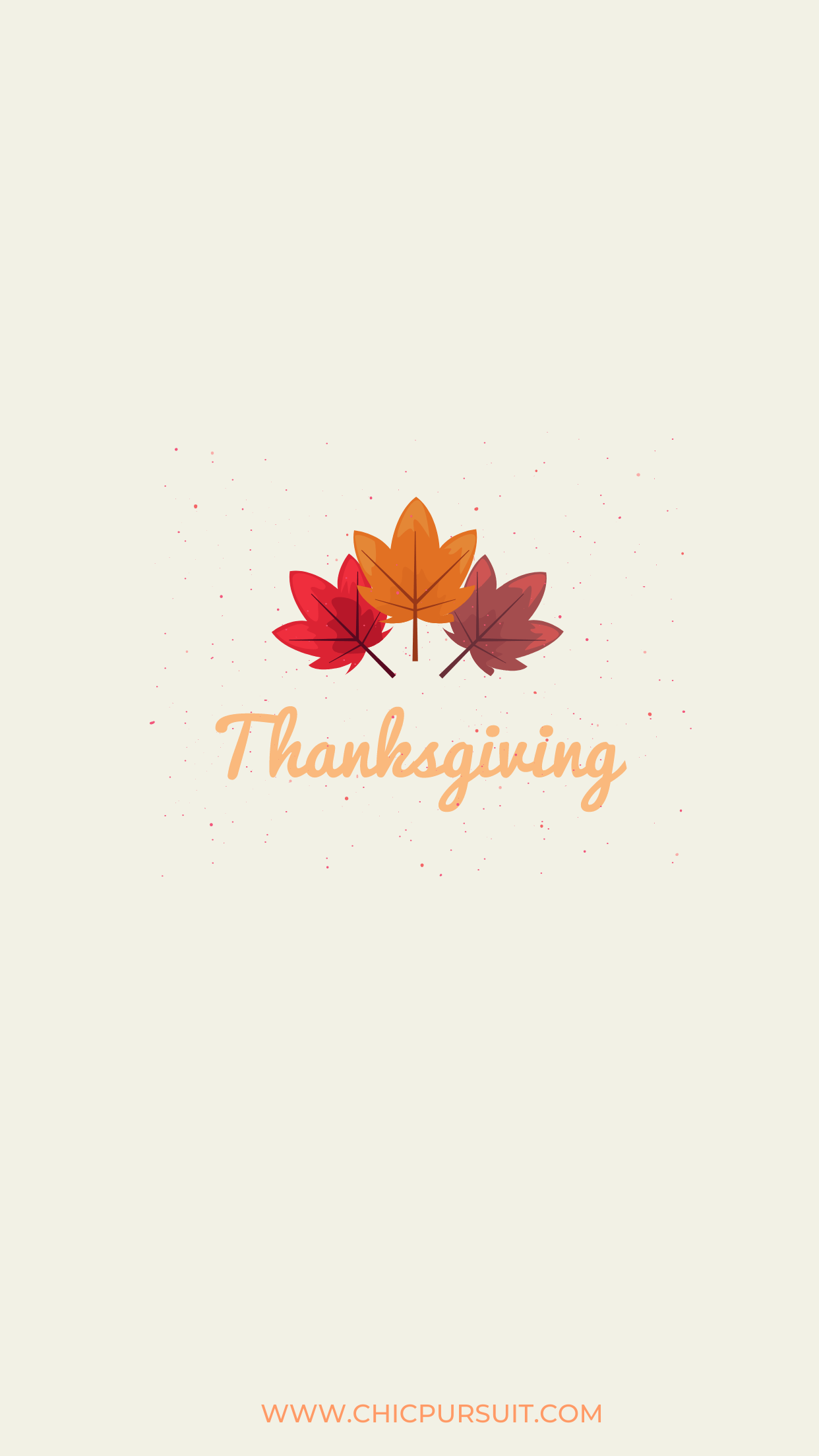 Thanksgiving wallpaper with colorful leaves and the words 