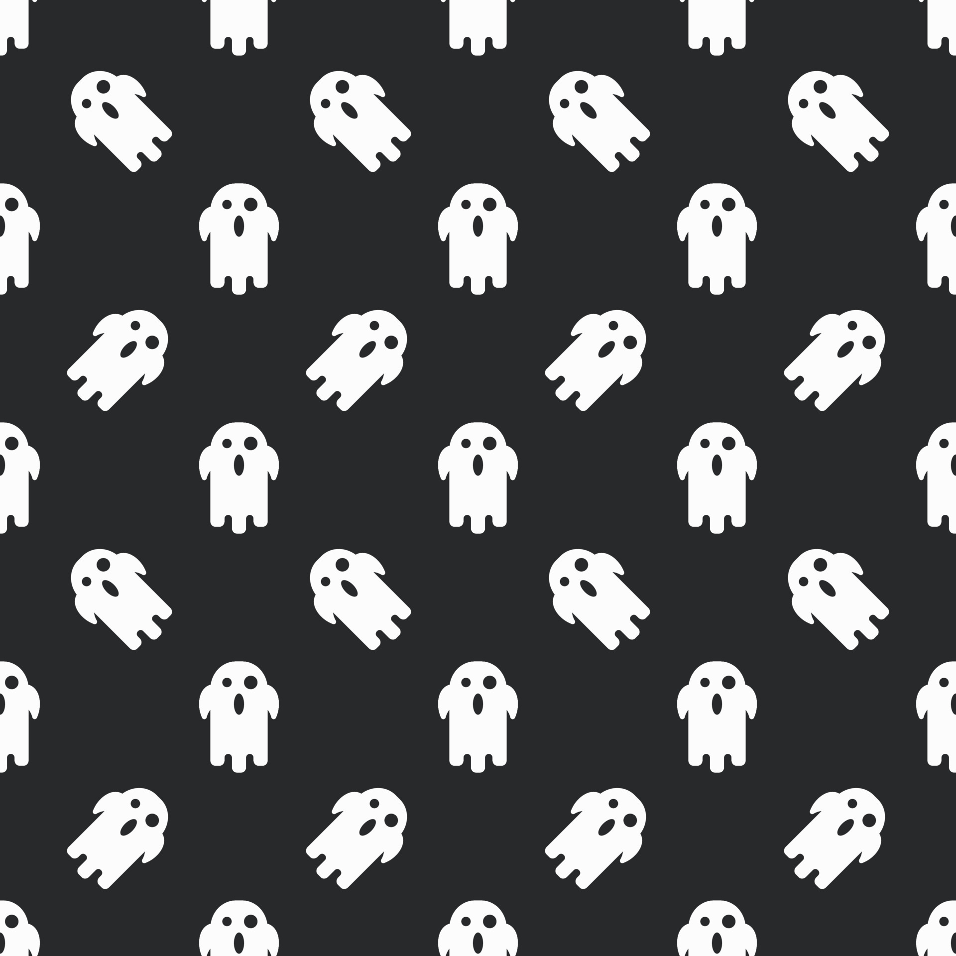 A pattern of white ghost on black background - Ghost