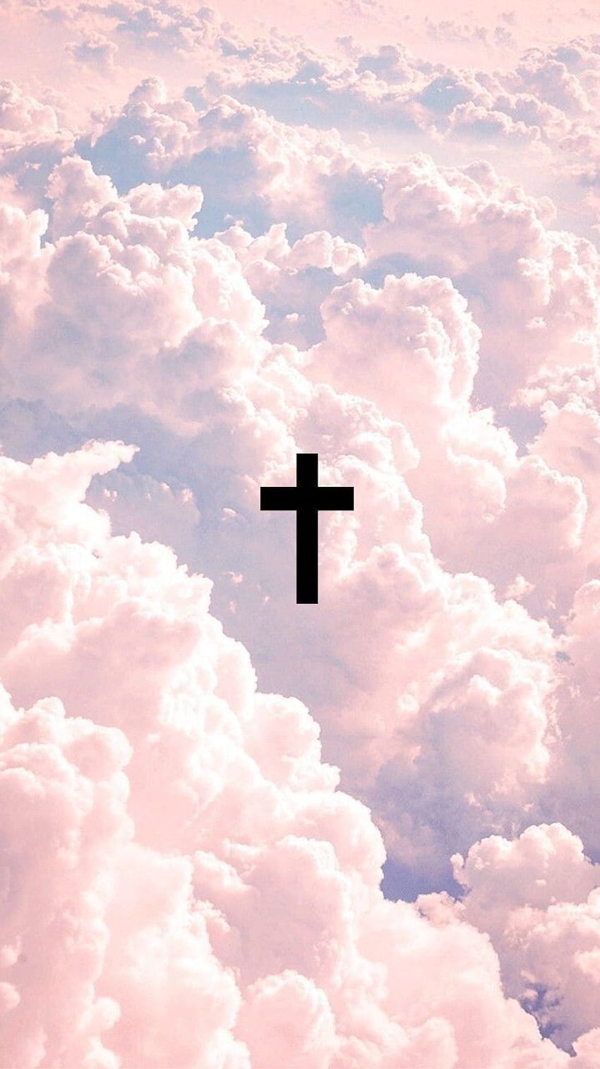 A cross is in the sky with clouds - Jesus, cross
