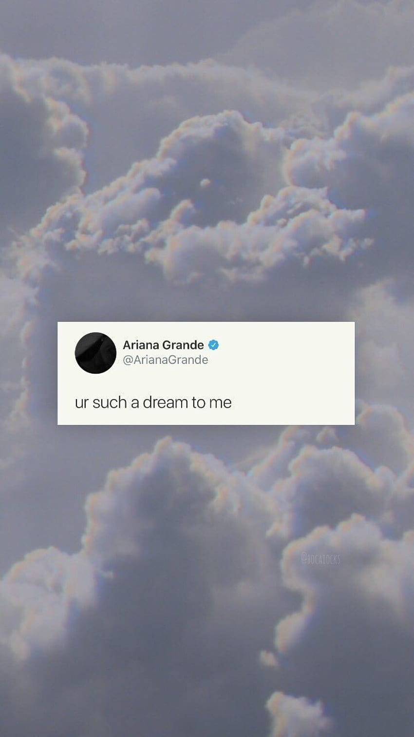 A tweet from an account with the words 'uruchi to dream me' - Ariana Grande