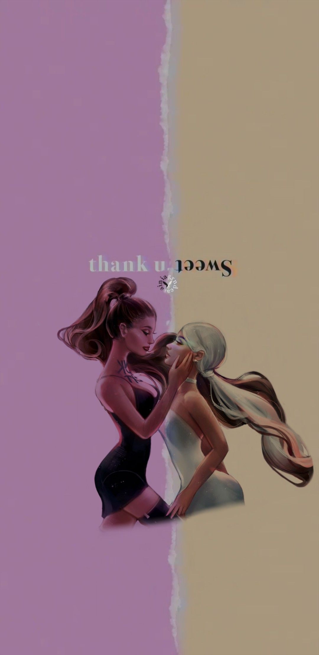 A poster with two women kissing - Ariana Grande