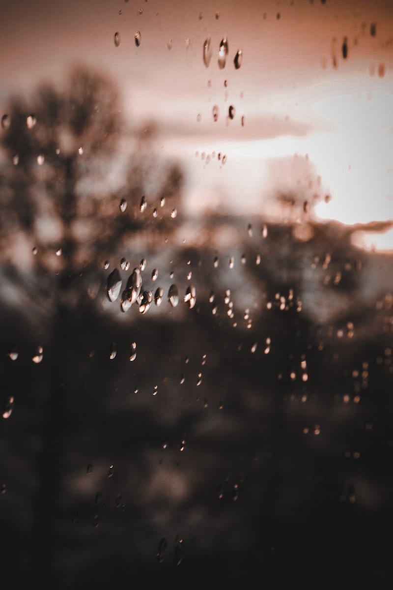 A window with rain droplets on it - Rain