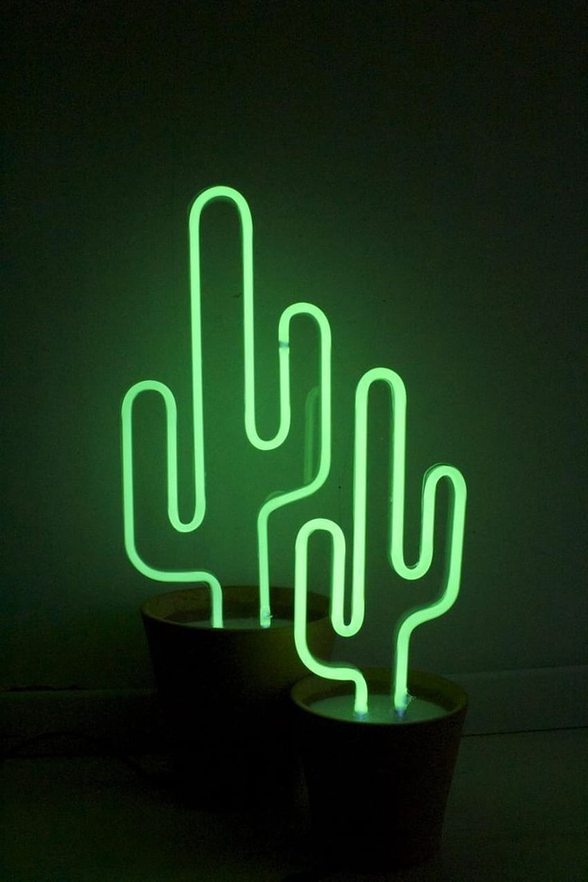 A neon cactus sign is a fun and unique way to add a pop of color to your home. - Neon green, lime green