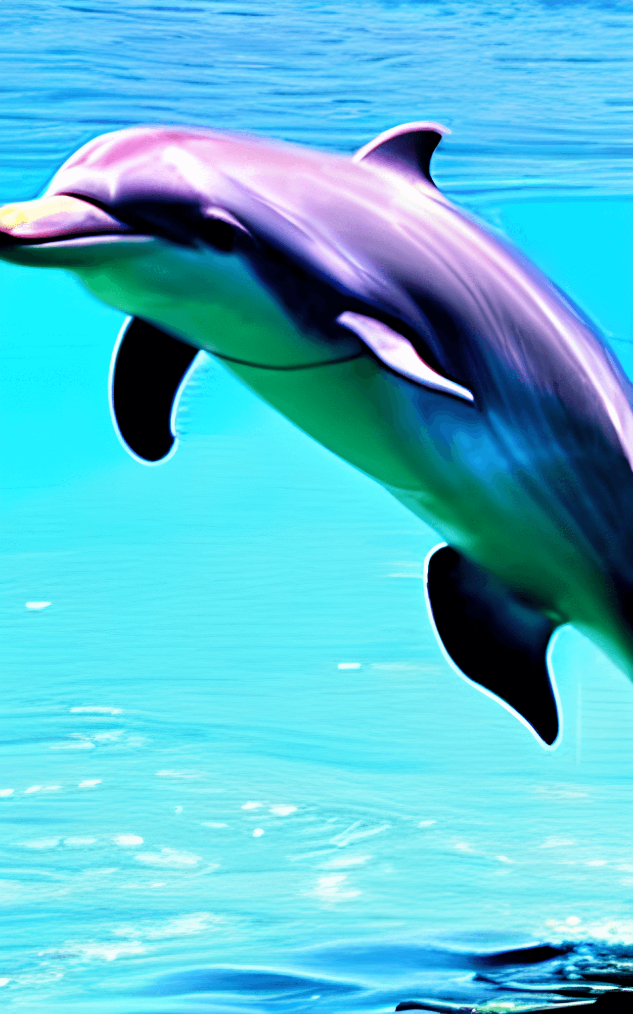 A dolphin jumping out of the water. - Ocean