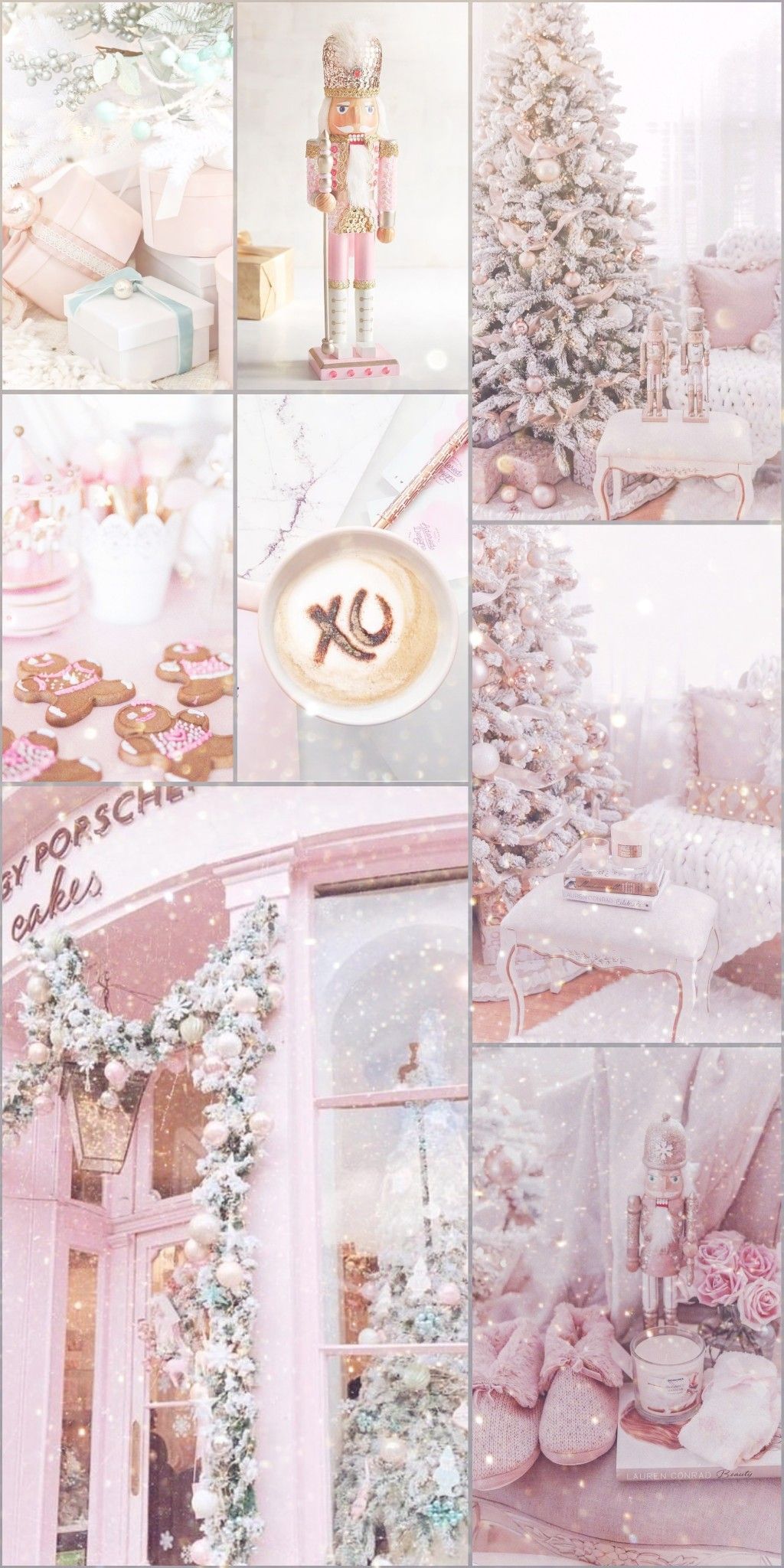 A collage of pictures with christmas decorations - Christmas, white Christmas