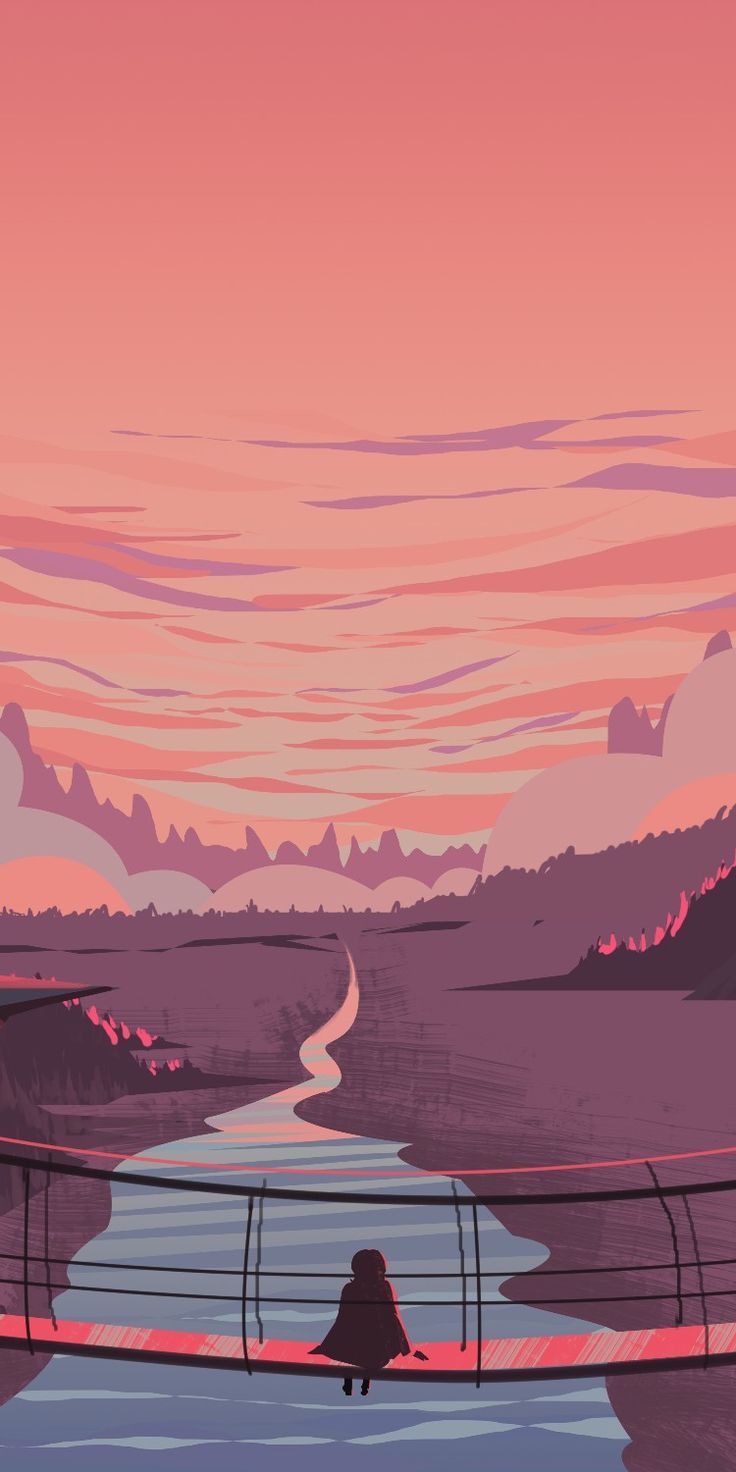 pink landscape digital art - #art #digital #landscape #pink. Anime scenery wallpaper, Art wallpaper, Landscape wallpaper