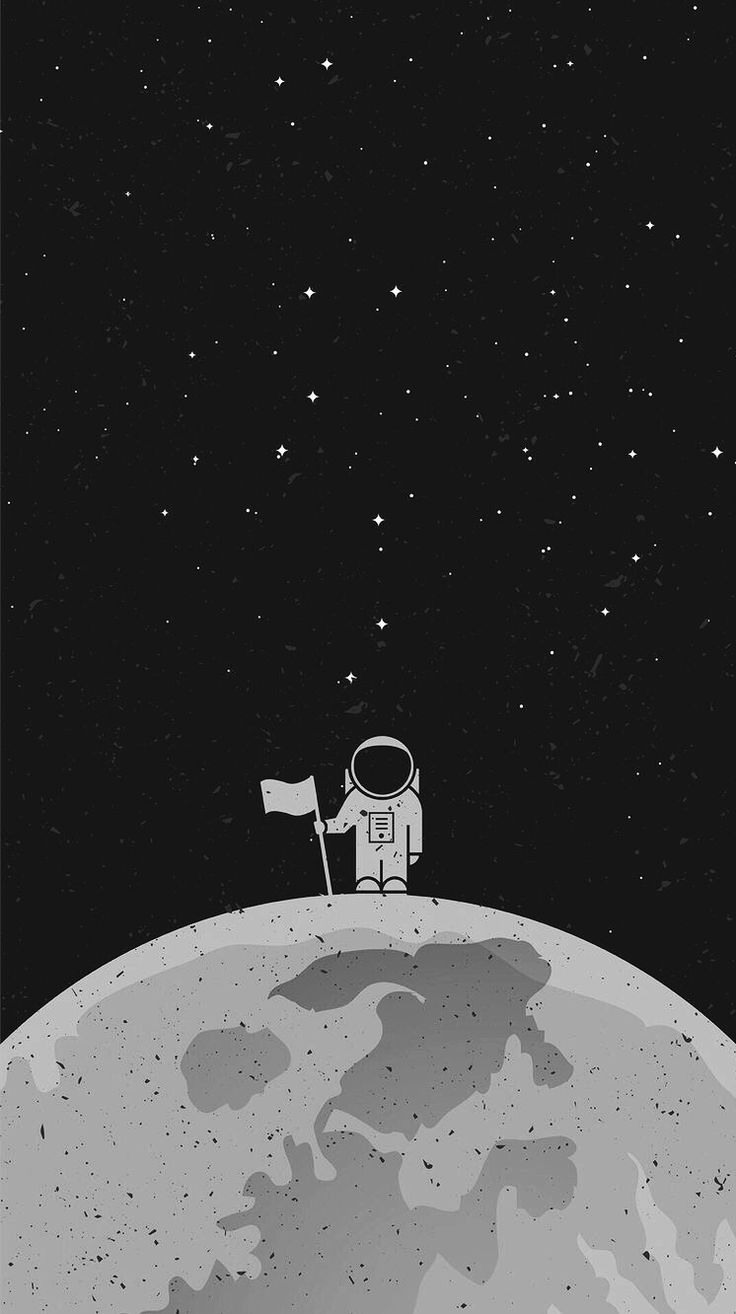 An astronaut on the moon with a flag - Astronaut