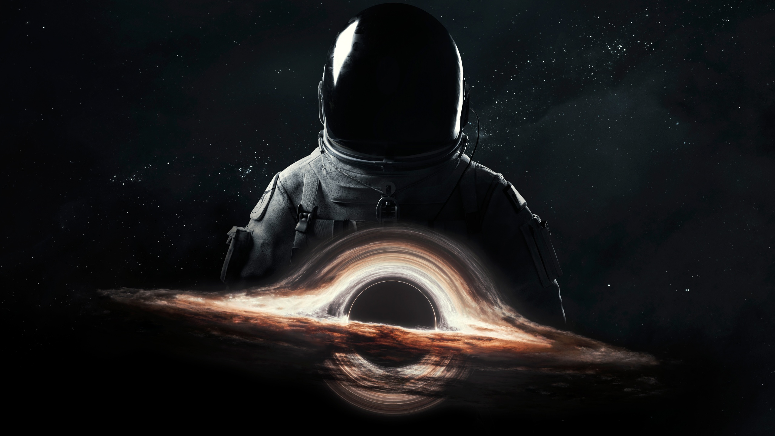 宇航员在太空中看着黑洞 - Astronaut