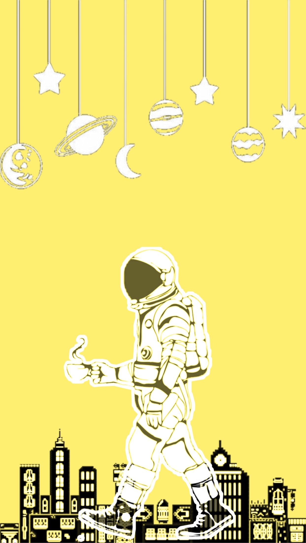Free download Yellow Lockscreen Wallpaper Background Astronaut Space City [1242x2204] for your Desktop, Mobile & Tablet. Explore Astronaut Girl Aesthetic Wallpaper. Astronaut Wallpaper, Cool Astronaut Wallpaper, Burning Astronaut Wallpaper