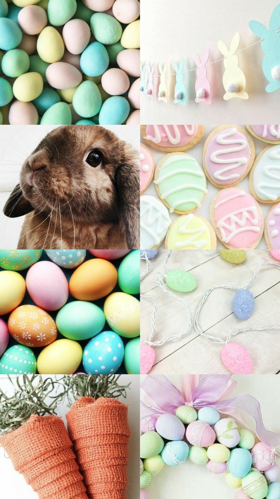 A collage of pictures with easter decorations - Easter