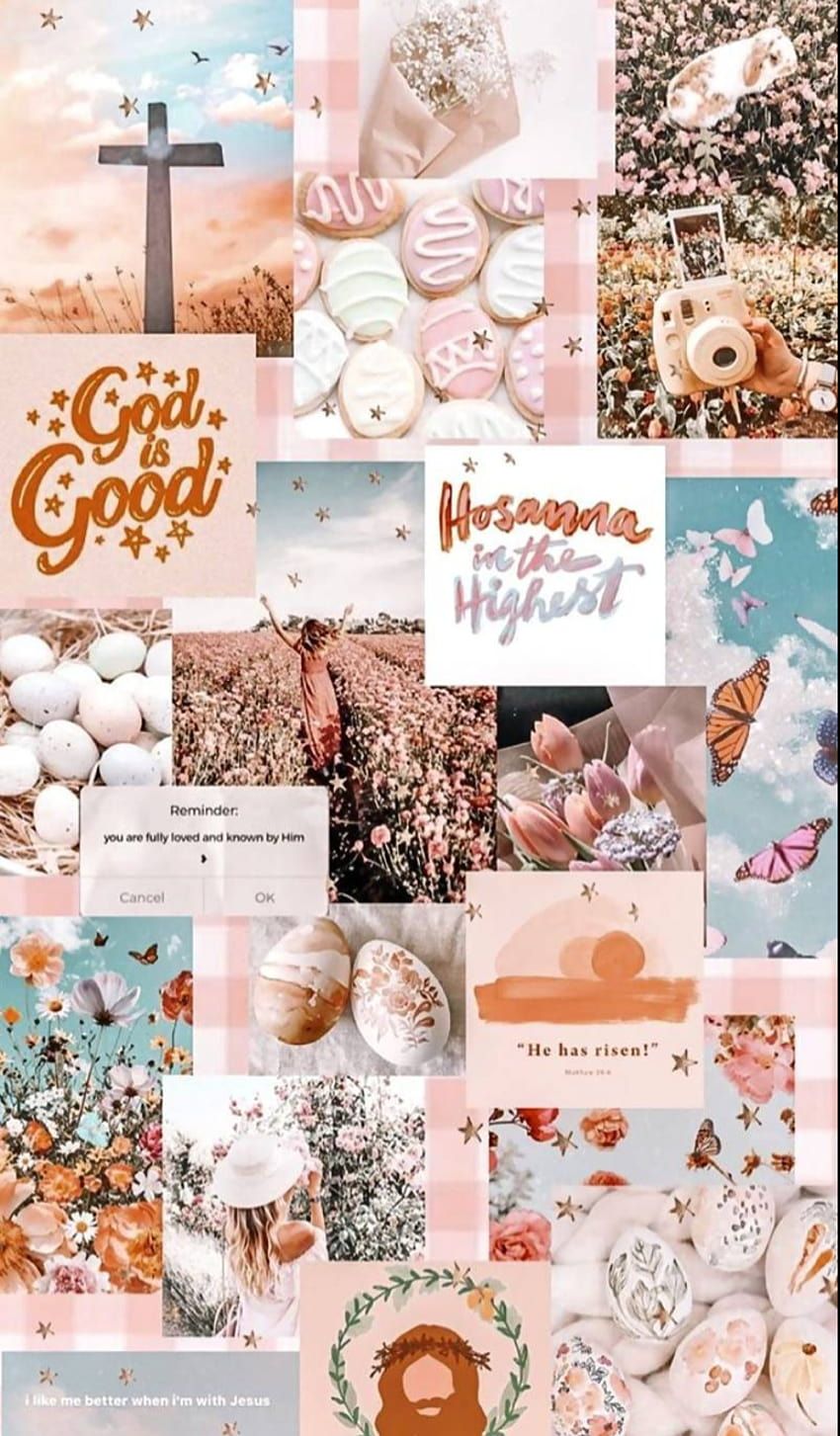 A collage of images with the words girl good - Easter