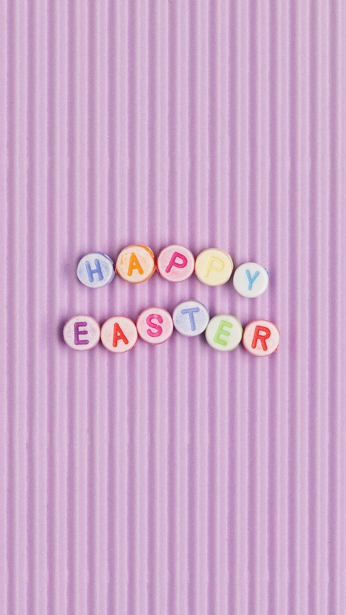 HAPPY EASTER beads text typography on purple. free image / Tana. Easter background, Easter wallpaper, Pretty wallpaper iphone