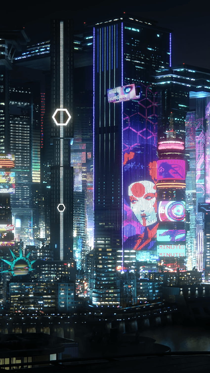 A cyberpunk city at night wallpaper - Cyberpunk