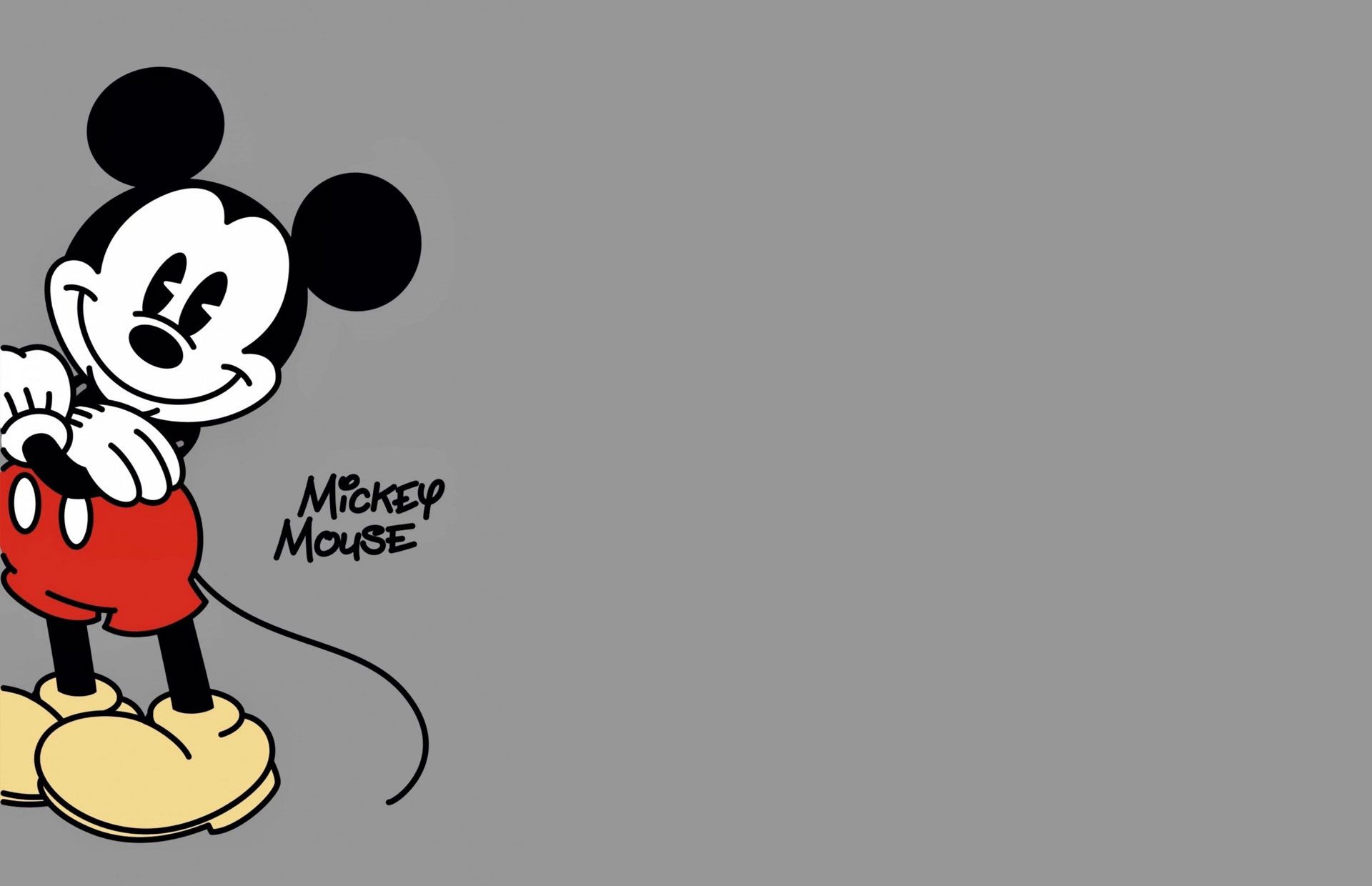 Mickey Mouse Wallpaper For Laptop : Grey Background Wallpaper