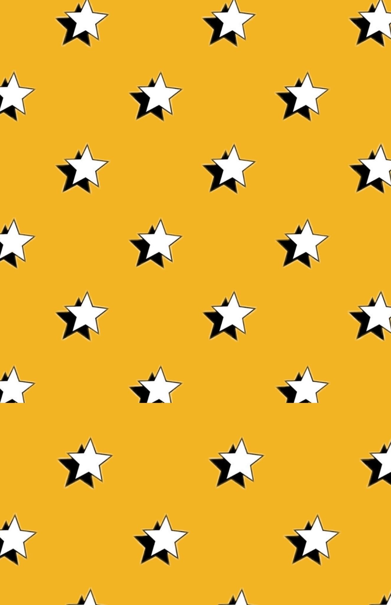 A pattern of white stars on a yellow background - Stars