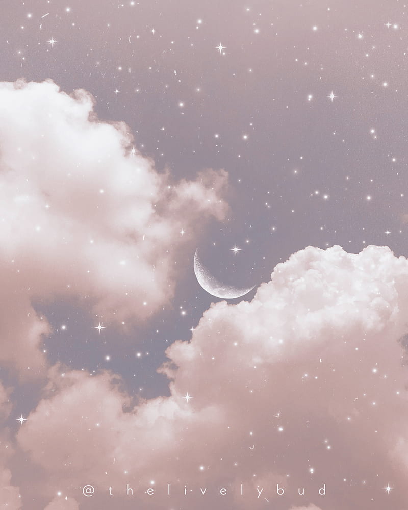 Aesthetic sky gray, gris, iphone, moon, space, stars, vibes, white, HD phone wallpaper