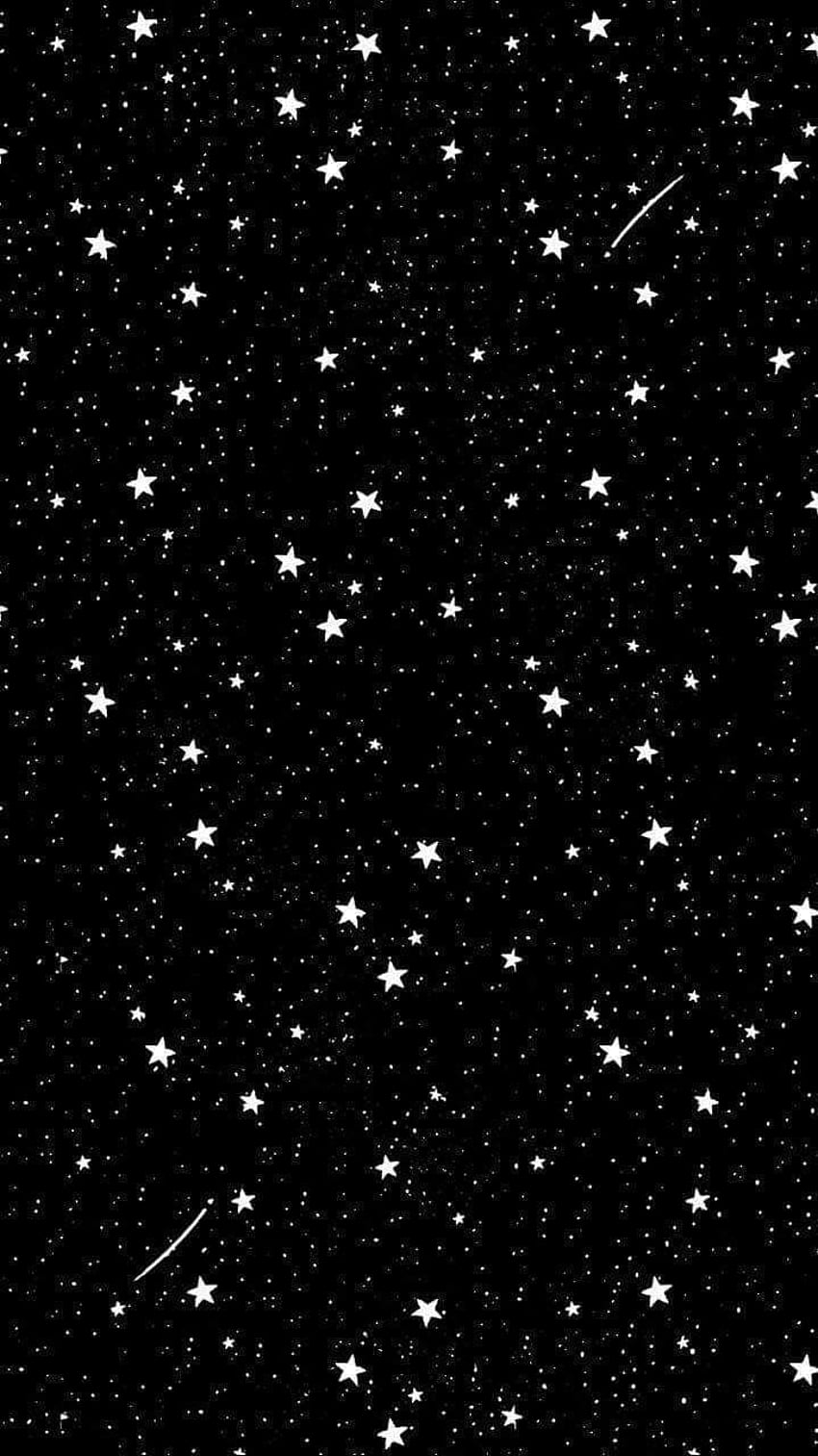 Aesthetic black and white wallpaper with stars and shooting stars. - Stars, dark, constellation