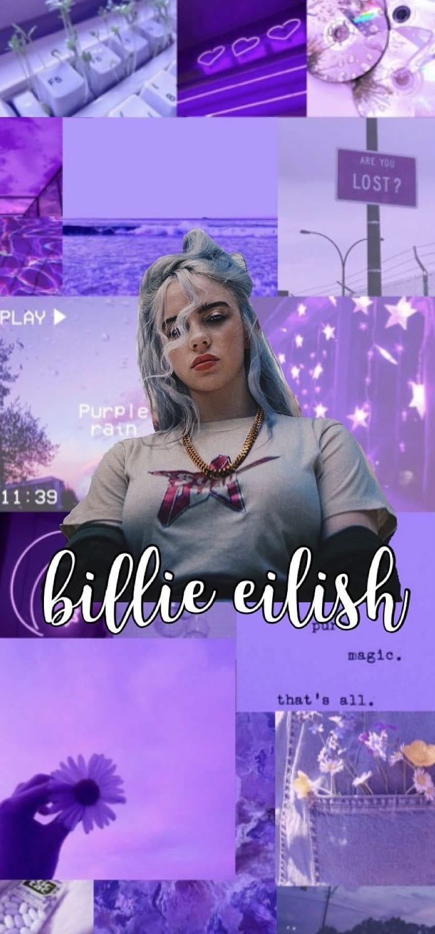 Billie eilish aesthetic wallpaper background purple that's okay - Billie Eilish