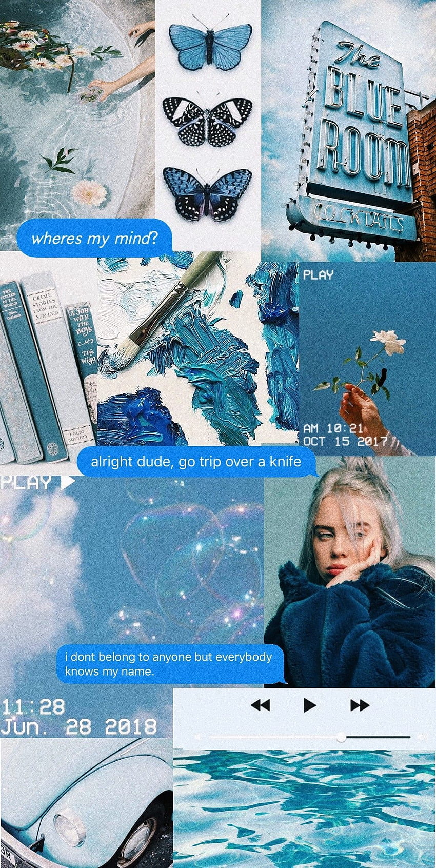 Billie eilish aesthetic blue HD wallpaper