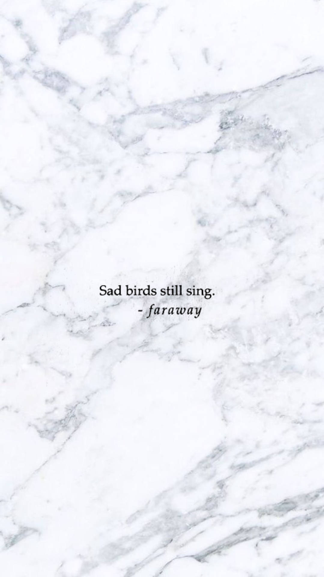 Download Sad Birds Still Sing Black White Marble iPhone Wallpaper