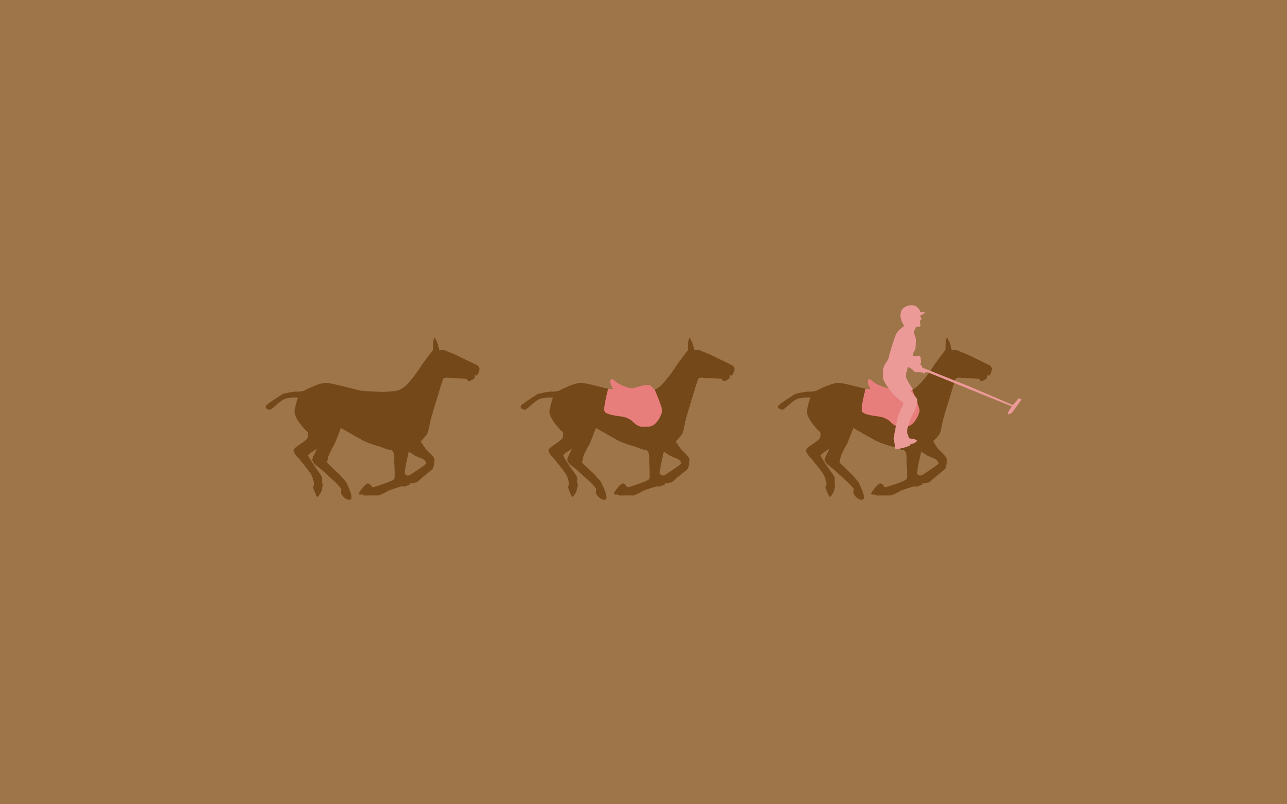 A minimalist wallpaper of a person playing polo. - Horse