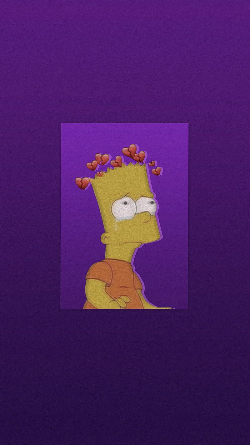 A purple background with the simpsons character on it - The Simpsons, Bart Simpson
