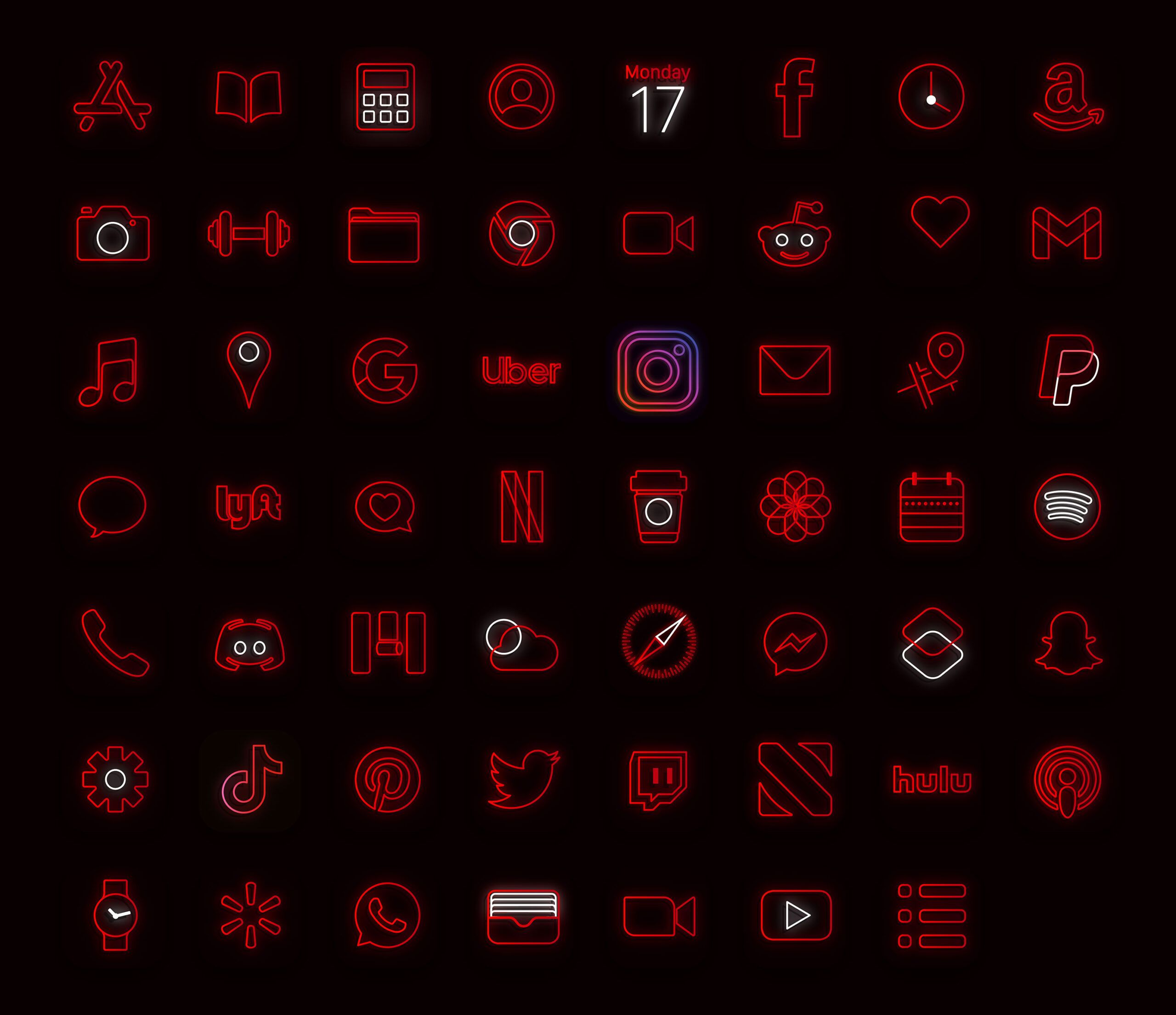 A collection of 20 red icons - 