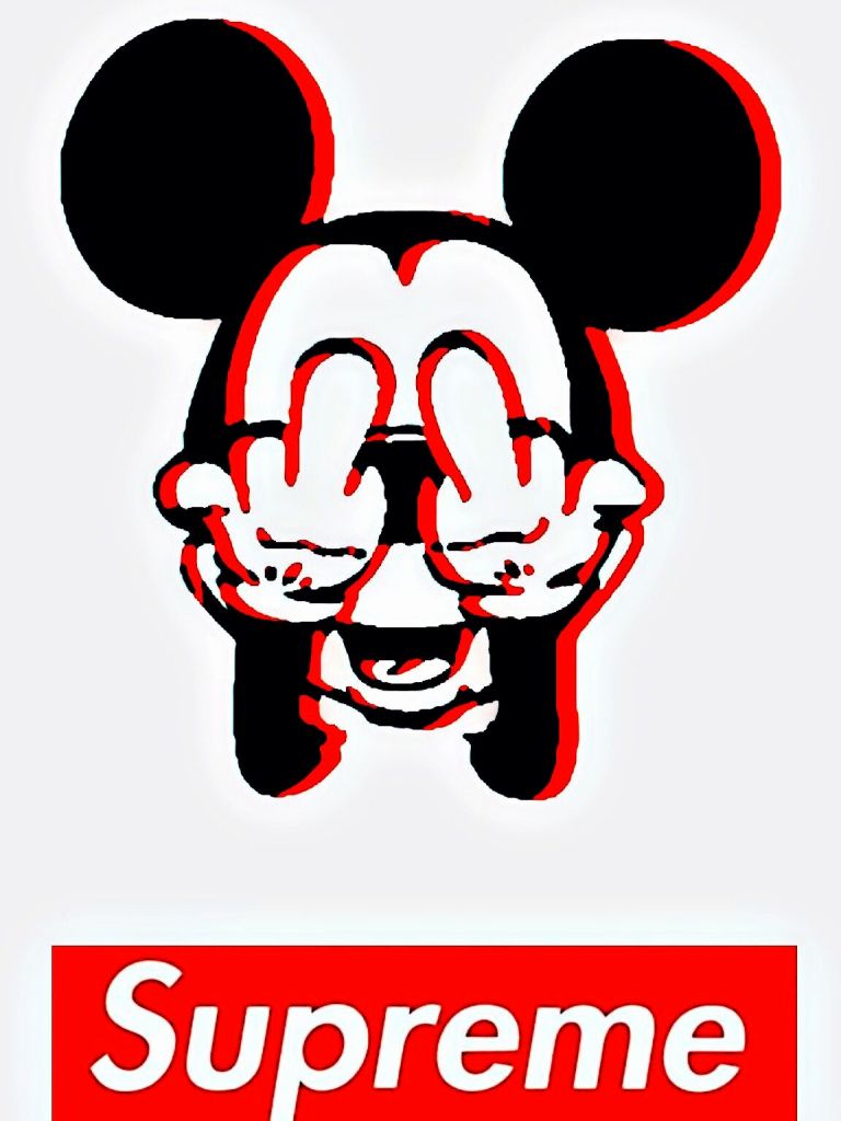 Supreme Mickey Mouse iPhone Wallpaper. - Mickey Mouse, Supreme
