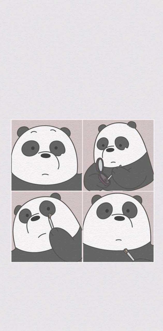 A series of cartoon panda bears with different expressions - We Bare Bears