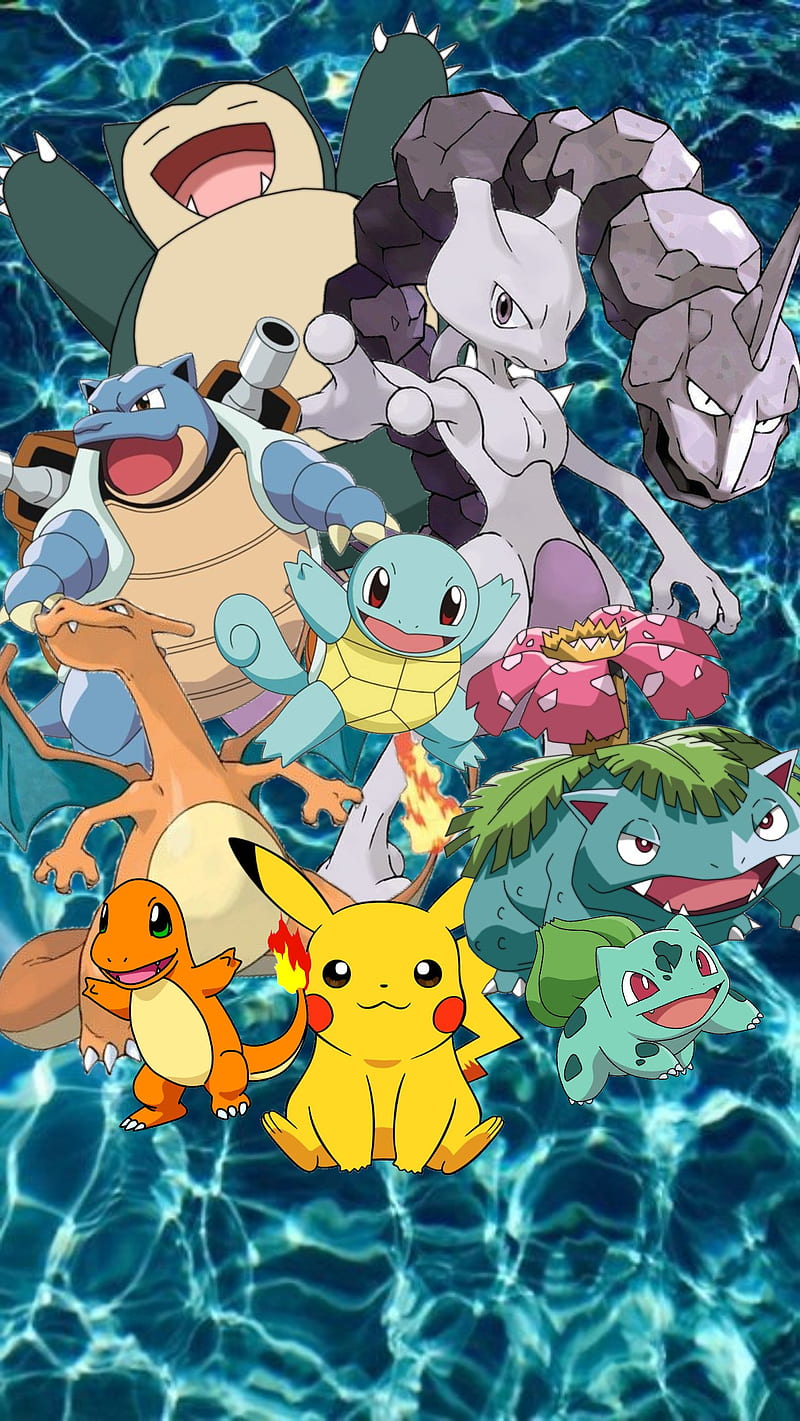 A group of pokemon are in the water - Pokemon