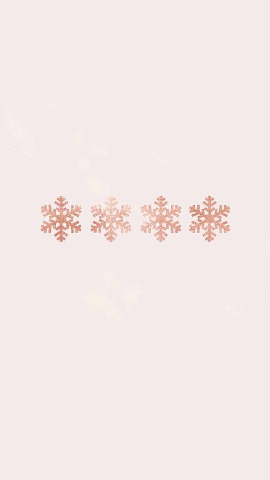 Rose gold snowflakes on a light pink background - Christmas, cute Christmas, Christmas iPhone